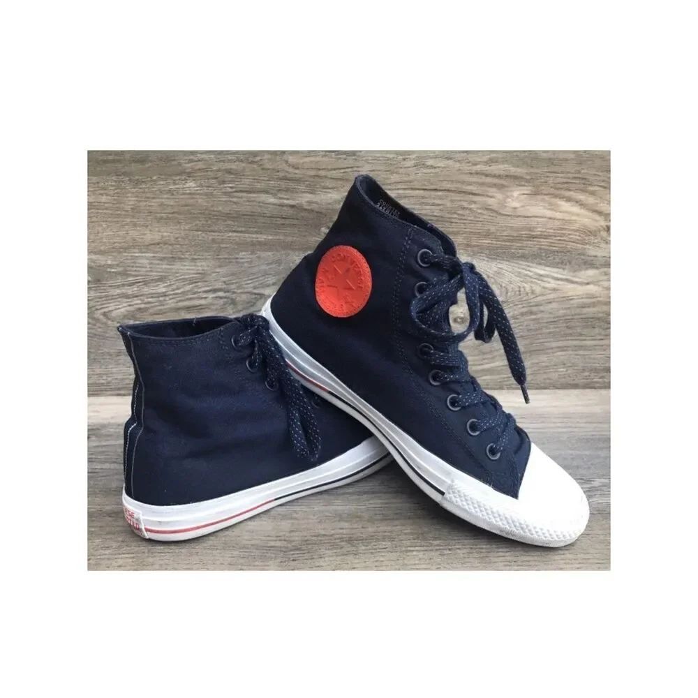 Converse 153793F Ws13 Ms 11Size Navy High-Top Sneakers with Bright Orange Patch